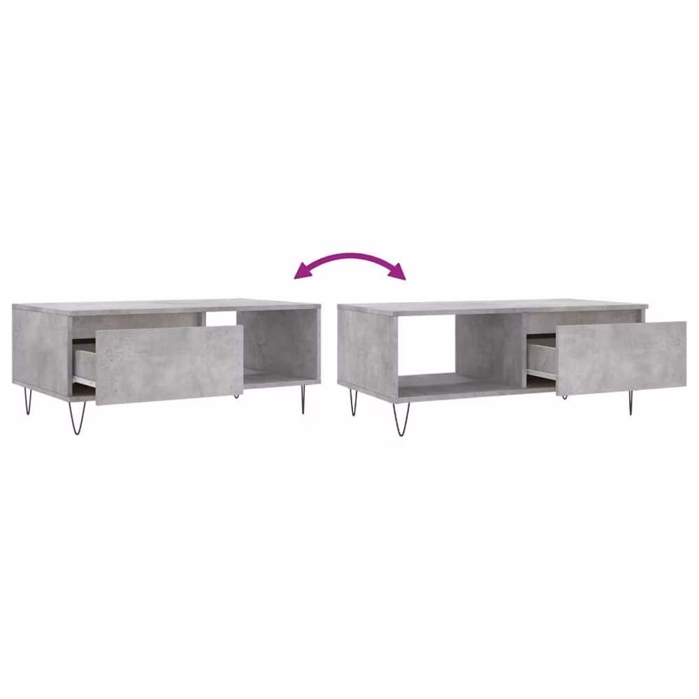Berkfield Home Modern Rectangular Coffee Table in Grey, W/D/H: 90 x 50 x 36.5 cm – 3