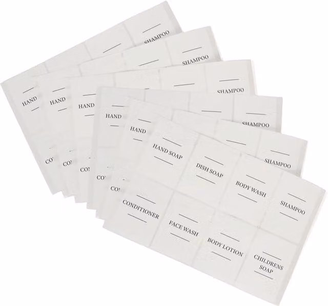 Harbour Housewares 48-Piece White Soap Dispenser Label Set