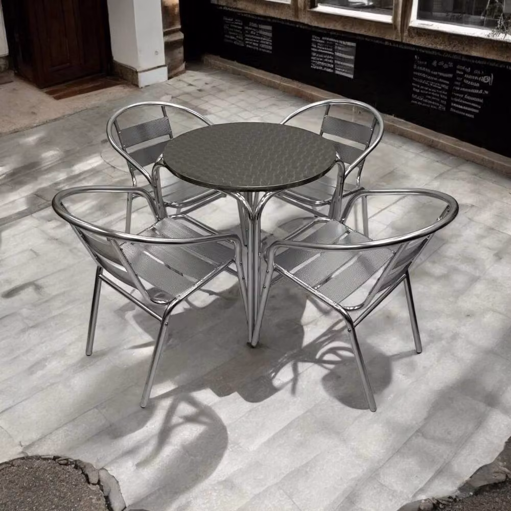 NESTLUNE Silver Metal Garden and Catering Furniture, W: 100 cm, D: 15 cm – 2