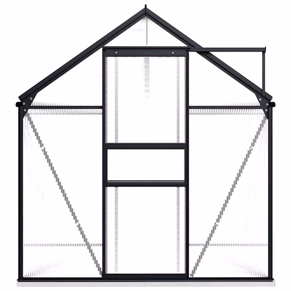 Berkfield Home Anthracite Aluminium Greenhouse with Polycarbonate Panels and Base Frame, 4.75 m – 2