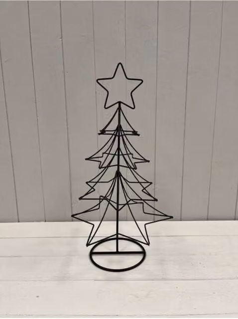 KDMD Black Metal Shooting Star Tabletop Christmas Tree