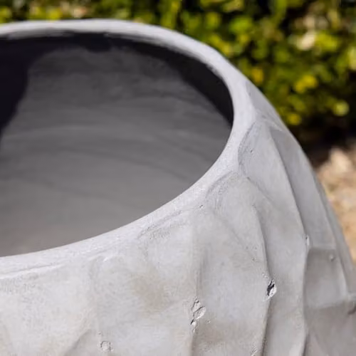 Primrose Geometric Pattern Effect Concrete Planter in Grey, Beige or White, Height: 50 cm – 4