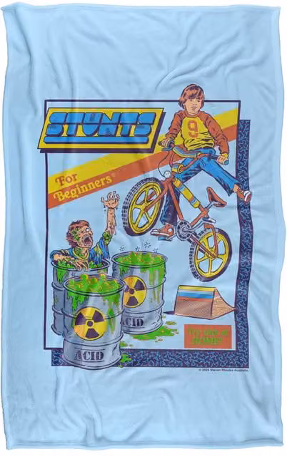 Steven Rhodes Stunts For Beginners Multicolour Fleece Throw Blanket W/H: 91 x 147 cm