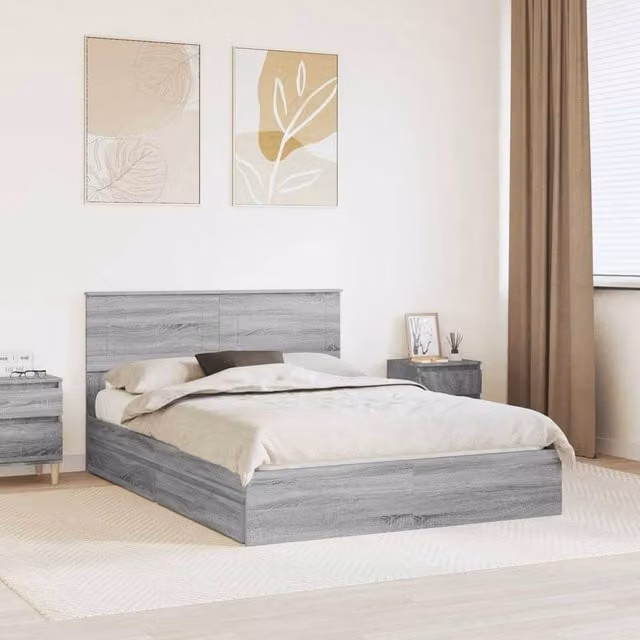 Berkfield Home Grey Sonoma Modern Storage Bed with Drawers, W/D/H: 160 x 200 cm, Engineered Wood – 1