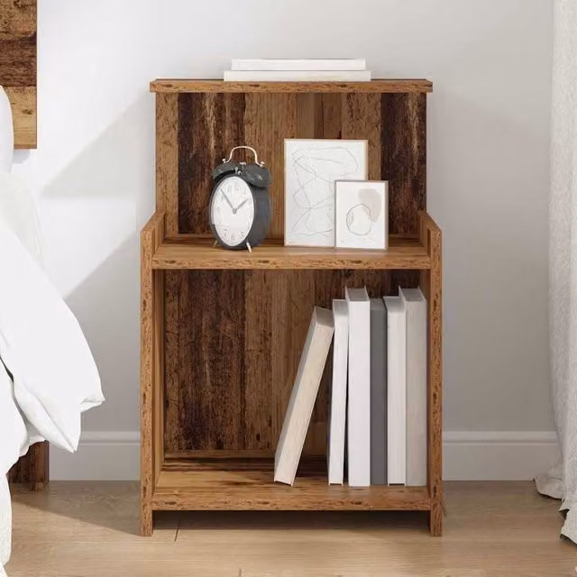 Berkfield Home Bed Cabinet in Brown Old Wood, W/D/H: 40 x 35 x 60 cm – 1