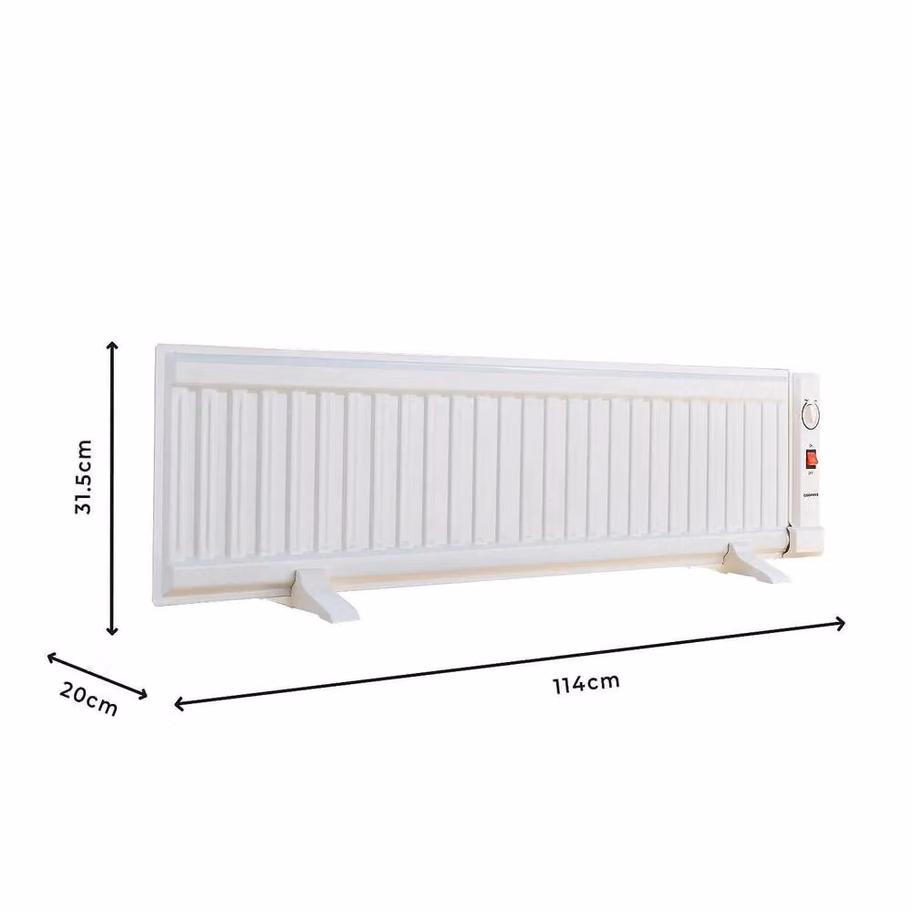 Bergstrom 600W Low Level Freestanding Oil Filled Radiator with Thermostatic Control in White – 6