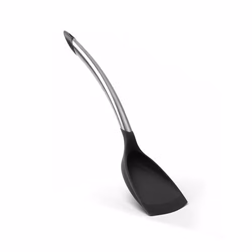 Cuisipro Silicone and Stainless Steel Wok Turner, Black and Silver, 32 cm