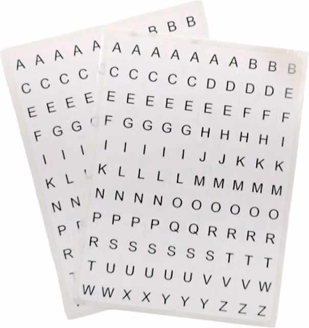 Janrax Pack of 2640 Multipurpose Self-Adhesive A-Z Letter Labels, White on Black, 8x10mm