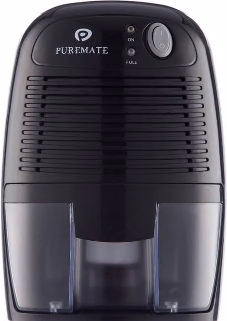 PureMate Compact and Portable Mini Air Dehumidifier, 500ml, Black