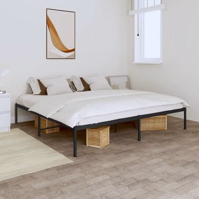 Berkfield Home Metal Bed Frame in Black W/D/H: 183 x 213 cm