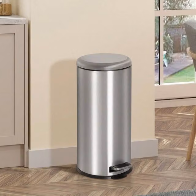 STILVORA 30 L Silver Pedal Bin – 1