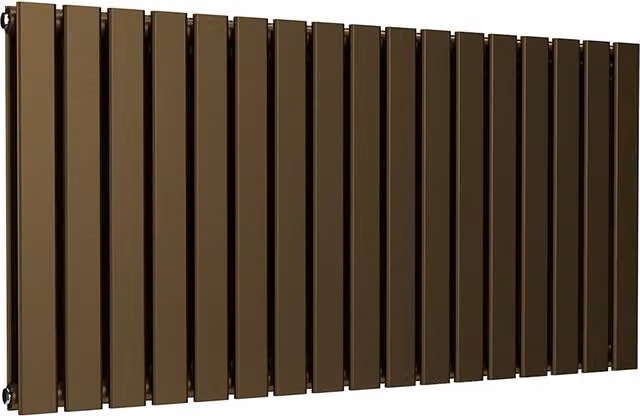 Lux Heat Flat Horizontal Double Radiator in Antique Brass, W: 119 cm, H: 60 cm
