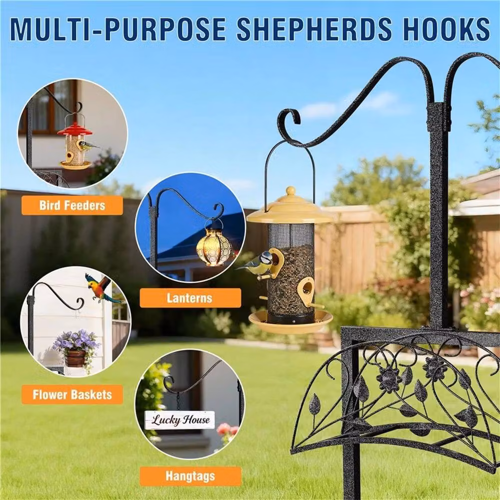 Kelvenix Rustproof Freestanding Garden Water Hose Holder Stand, Black – 4