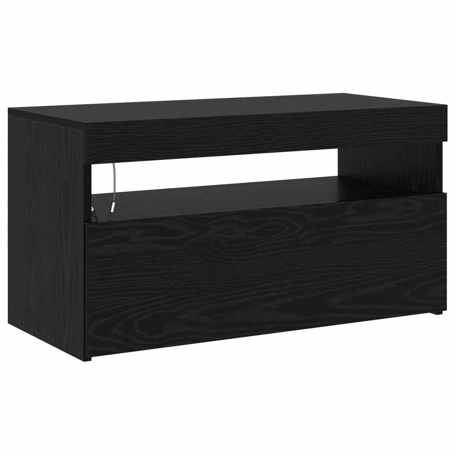 Berkfield Home Set of 2 Modern Black Oak TV Cabinets with LED Lights in Matt Engineered Wood – 5