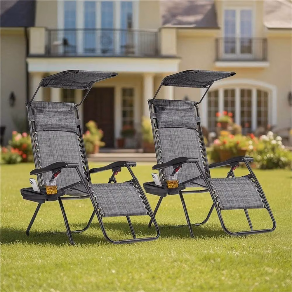 Kelvenix 2-Piece Zero Gravity Garden Chairs in Grey – 5
