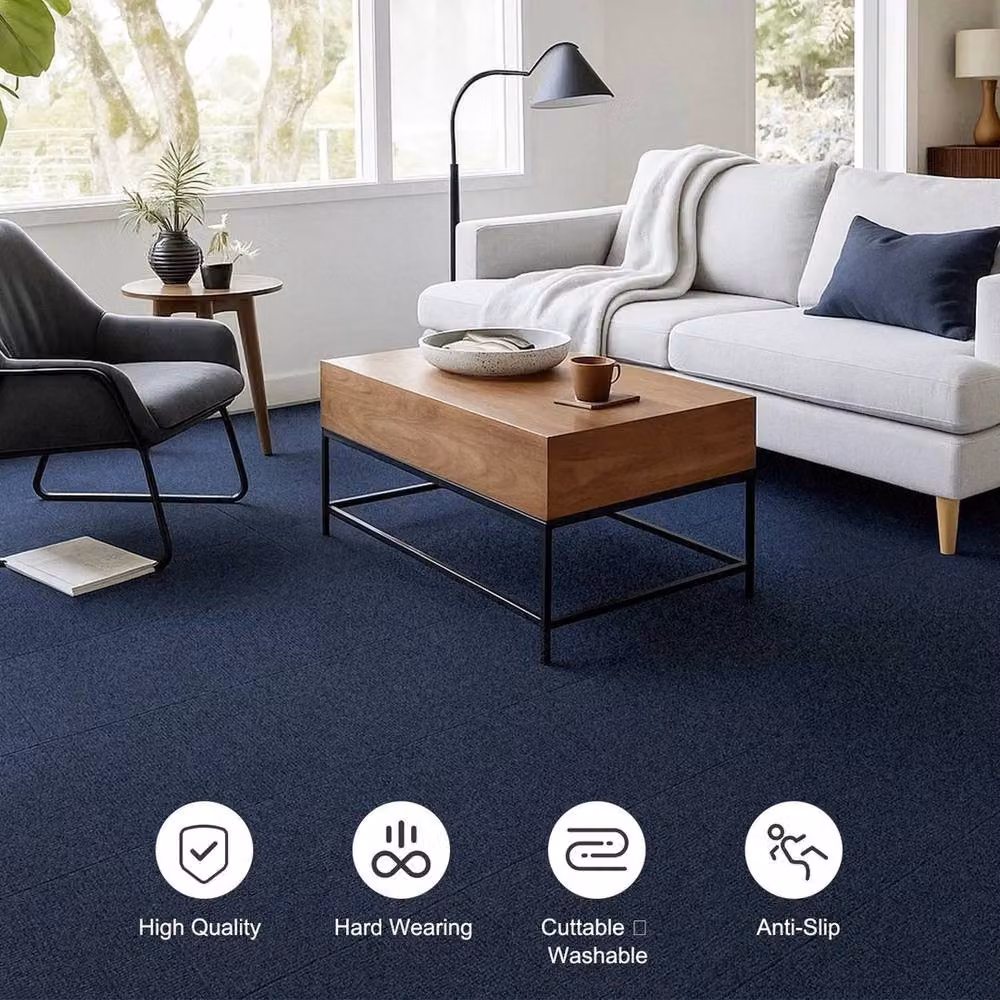 FLAVORA Grey Polypropylene Carpet Tiles Patchwork, 20 Pieces – 2