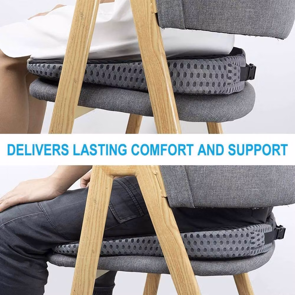 FLAVORA Black Memory Foam Wedge Seat Cushion for Car or Office, W/D/H: 190 x 100 x 1 cm – 2