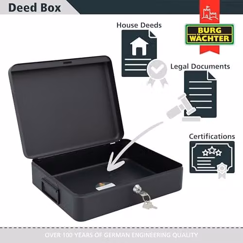 Sterling DB01 Black Steel Document Box with Handles, W/D/H: 30.48 x 30.48 x 30.48 cm – 3
