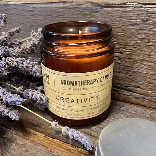 KDMD Creativity Aromatherapy Candle in White with Peppermint and Clove Essential Oils – 2