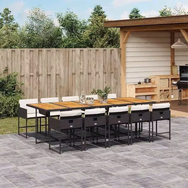 Berkfield Home Garden Dining Set in Black and Brown – 1