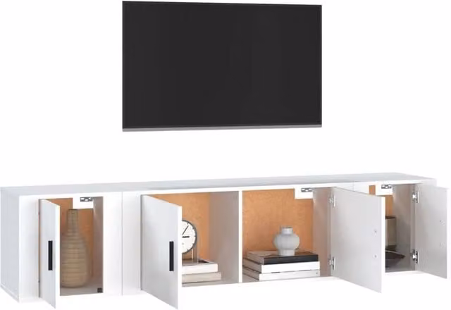 Berkfield Home Classic 3 Piece TV Cabinet Set in White Engineered Wood