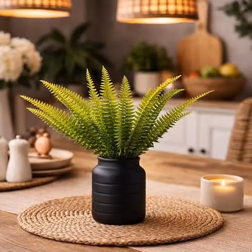 Leaf Design UK Black Geometric Ceramic Tabletop Vase Planter W/D/H: 13 x 13 x 14 cm – 2