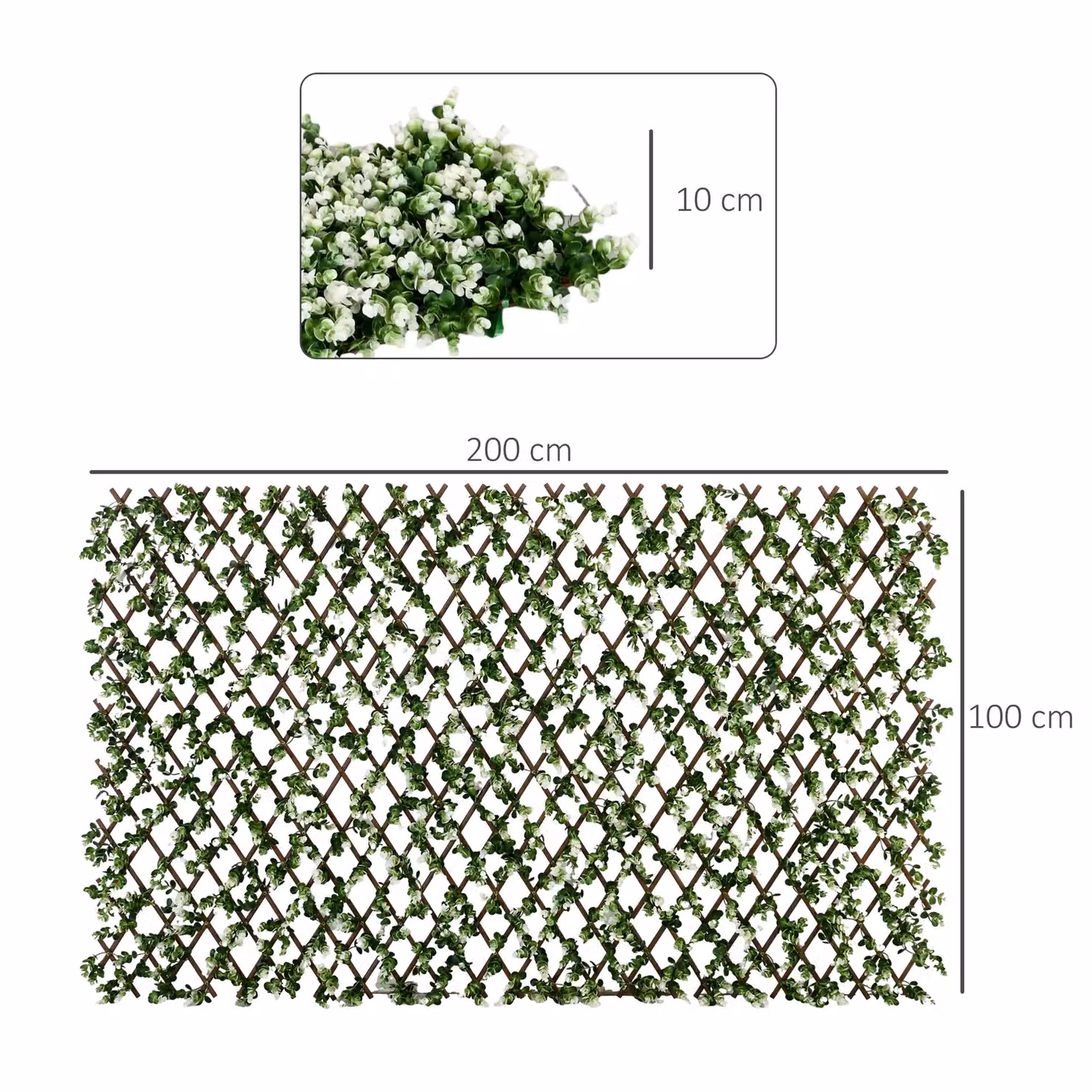 Outsunny 2 Piece Expandable Artificial Hedge Privacy Fence in Green, H 2 m x W 1 m – 3