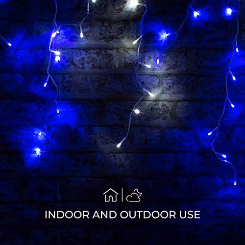 Christmas Workshop 480 LED Icicle Christmas Lights in Blue and White, 11.5 Metres, Mains Powered – 3