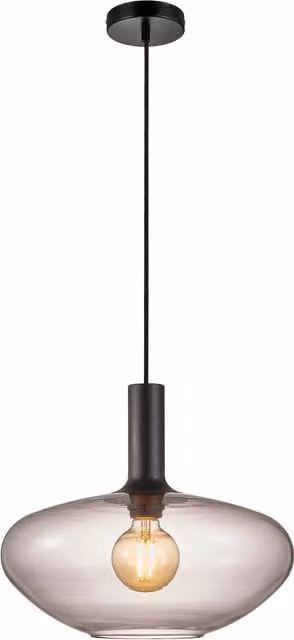 Nordlux Alton Round Pendant Light in Black Glass and Metal, Diameter: 35 cm