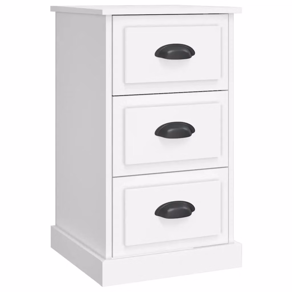 Berkfield Home White Bedside Cabinet W/D/H: 39 x 39 x 67 cm – 2