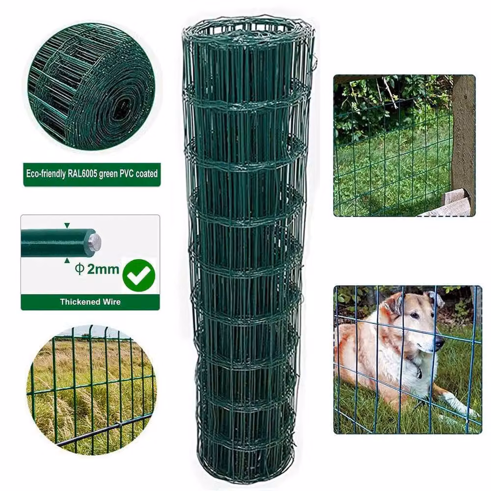 FLAVORA Green PVC Coated Galvanised Steel Wire Mesh Fencing, 25m x 0.6m – 2