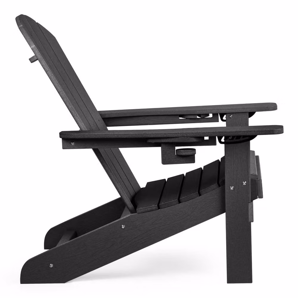 VonHaus Westport Reclining HDPE Adirondack Garden Chair in Black – 5