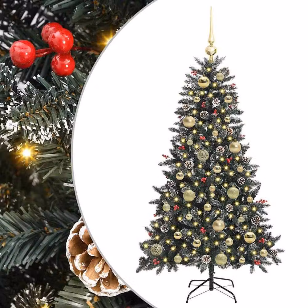 Berkfield Home Green Artificial Christmas Tree with 150 LEDs, W/D/H: 68 x 68 x 120 cm – 2