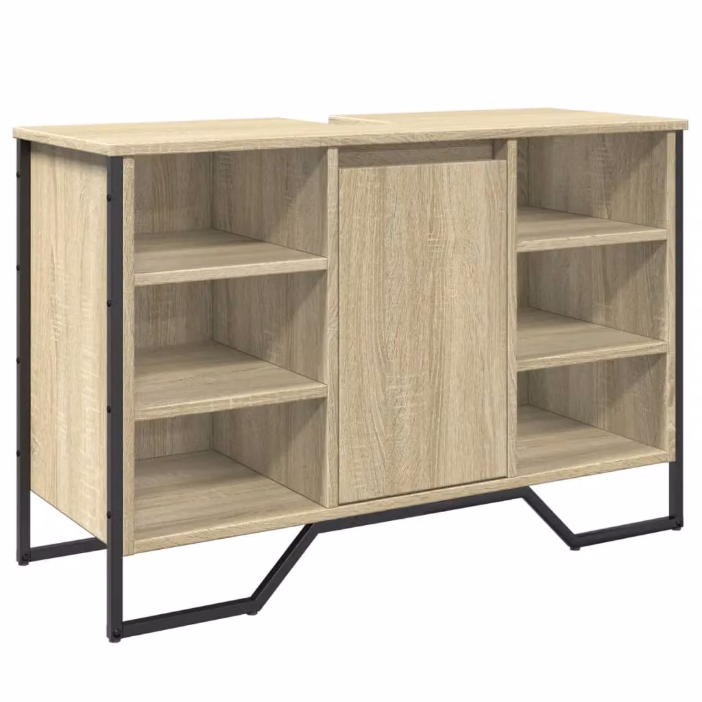 Berkfield Home Sonoma Oak Wall Mounted Bathroom Sink Cabinet, W/D/H: 91 x 35 x 60 cm – 2