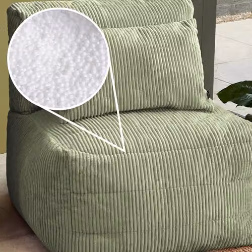 icon Noa Bean Bag Chair in Green Jumbo Cord Fabric – 4