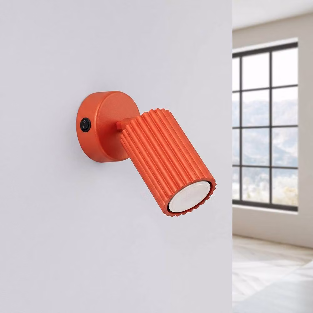 Sollux Lighting minimalist red cylinder wall lamp, W/D/H: 16 x 8 x 16 cm – 2