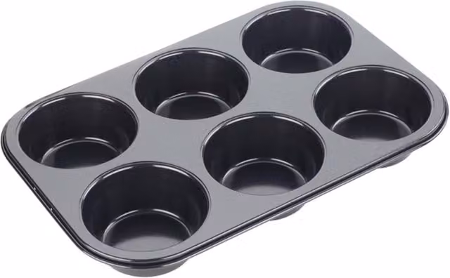Tala Non-Stick Black Carbon Steel 6 Cup Round Muffin Tray