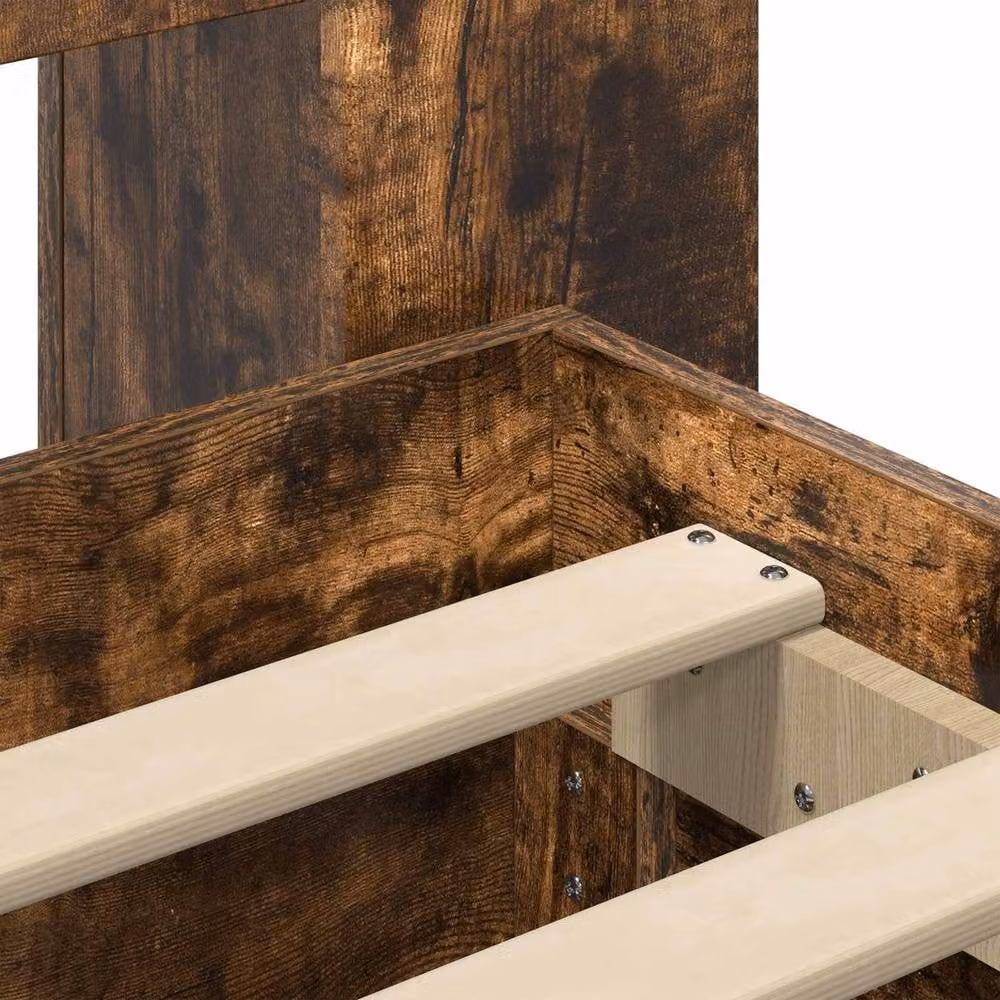 Berkfield Home Modern Bed Frame with Storage Drawers in Smoked Oak Brown, W: 80 cm, L: 200 cm – 4