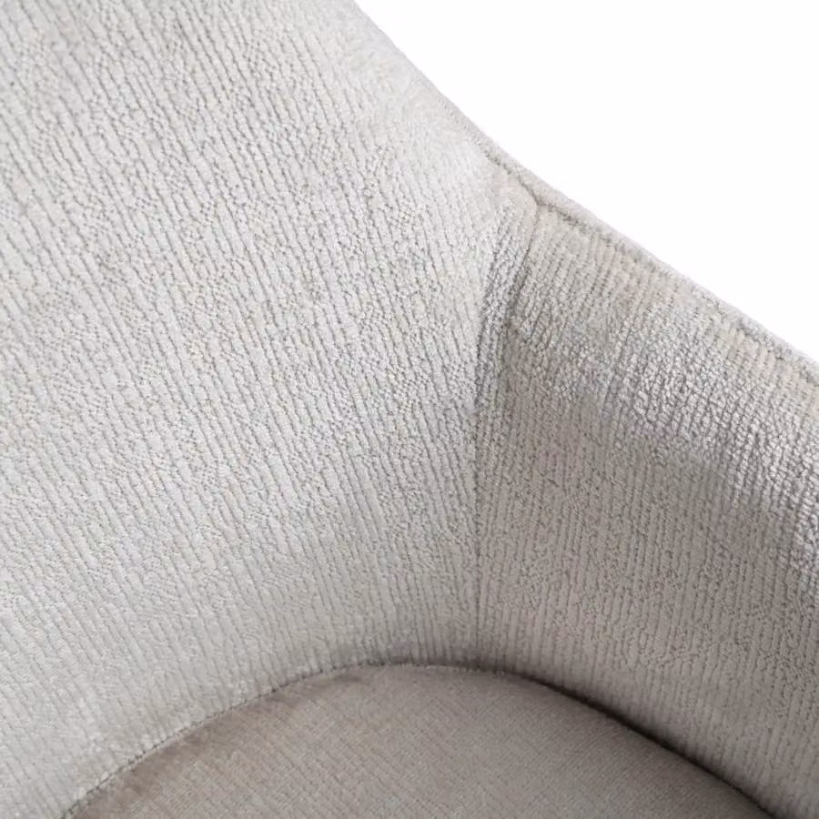 Home Garden Direct Muse Accent Chair with Metal Frame and Cream Woven Fabric Upholstery – 3