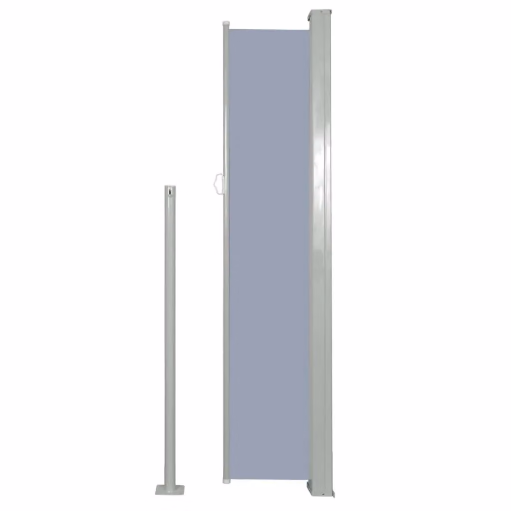Berkfield Home Grey Retractable Side Awning with Manual Pull Polyester Fabric W/D/H: 300 x 160 x 1 cm – 3