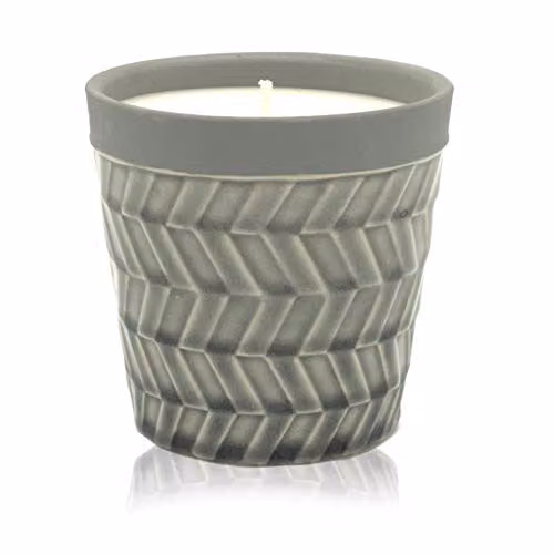 KDMD Home is Home Vintage Garden Ceramic Candle Pot in Grey, W/D/H: 10 x 10 x 10 cm