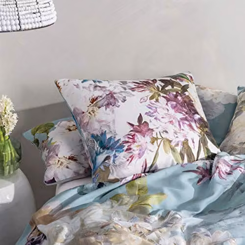 Linen House Lena Floral Cotton Pillowcase Sham, Multicolour, W/D/H: 65 x 65 x 65 cm – 3