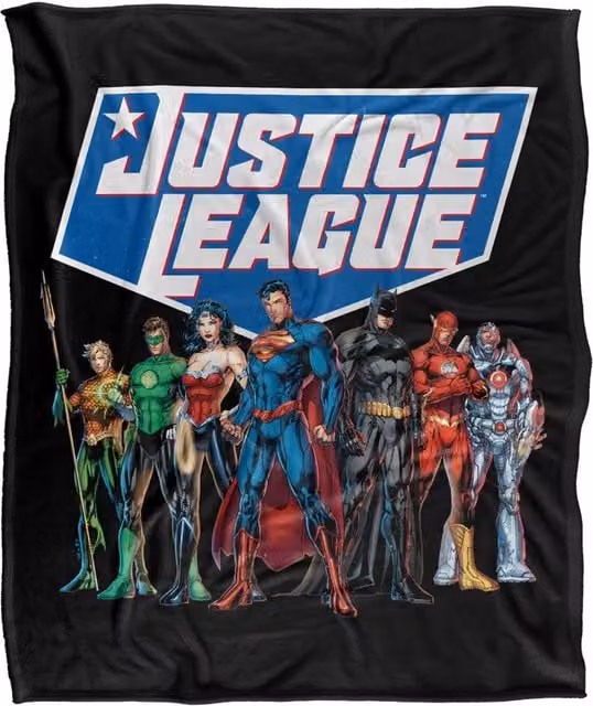 LOGOVISION Justice League Modern Line Up Super Soft Silky Touch Fleece Throw Blanket, Multicolour, W: 152 cm, D: 127 cm – 6