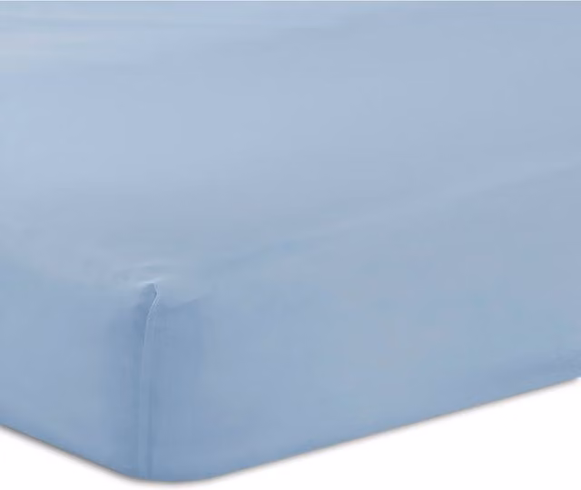 Charlotte Thomas Poetry Plain Dye Fitted Sheet in Blue, Superking, 200 x 200 cm