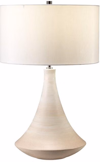 Netlighting Pinner Beige Ceramic and Fabric Table Lamp with E27 Bulb Holder
