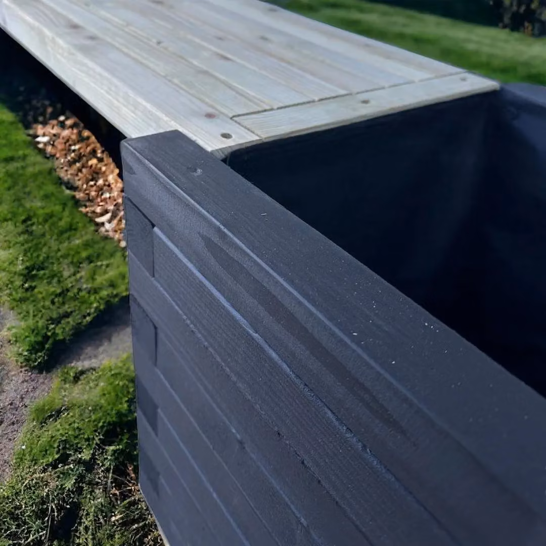 Buttercup Farm Somerset Double Planter Bench in Blue, Black or Gold, W: 40 cm, D: 180 cm, H: 40 cm – 2