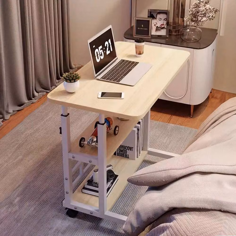 EONLION Adjustable Portable Laptop Table in Natural Wood Colour, Width: 100 cm – 4