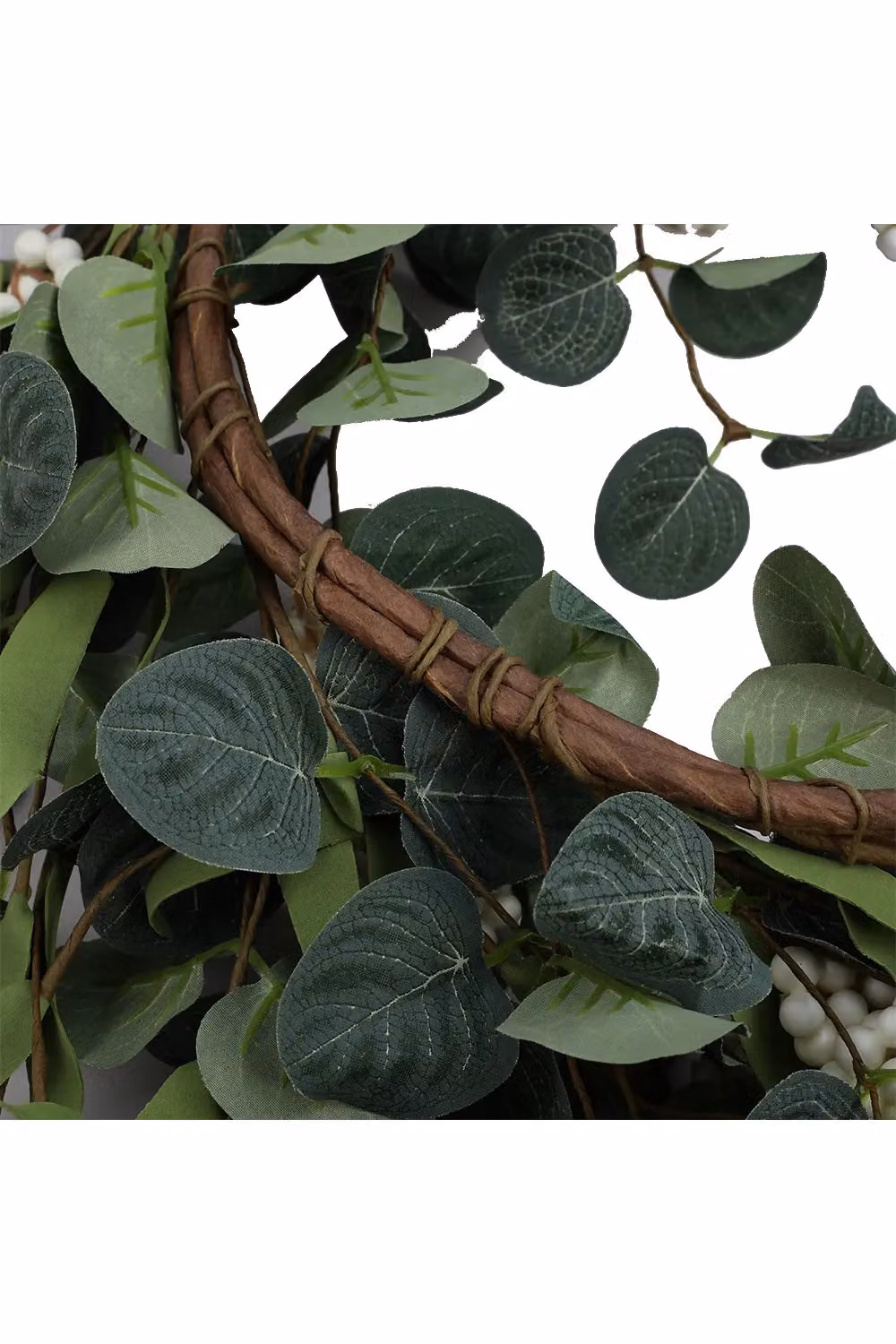 Living and Home Green Artificial Eucalyptus Leaf Hanging Wreath, Diameter: 55 cm – 3