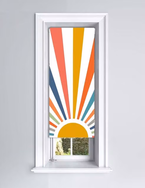 Lister Cartwright Painted Sun Blackout Roller Blinds, Multicolour, W: 60 cm, H: 160 cm