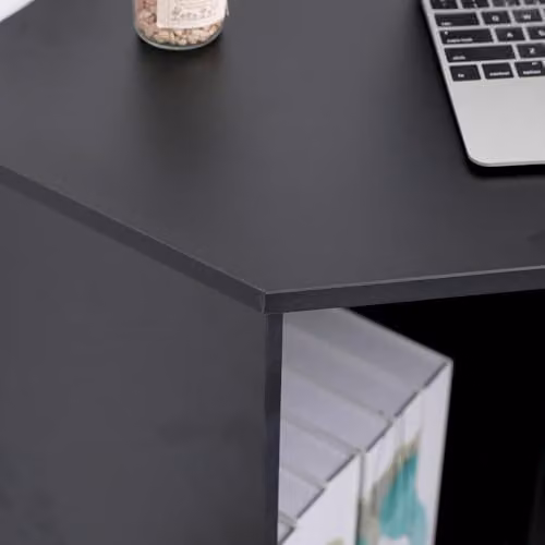 Home Source Wellington Compact Corner Office Computer Desk in Black – 3